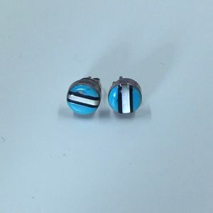 Turquoise & Sterling Stud Earrings